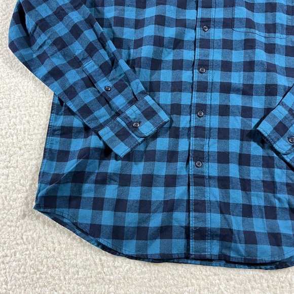 American Eagle Flannel Shirt Mens Large Blue Plaid Button Up NWT - Picture 2 of 11
